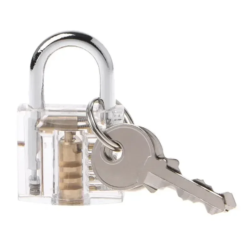 78x50mm Practice Lock Transparent Visible Locks Cutaway Practice View Padlock for Hardware Lock Training Skill Locksmith Tools