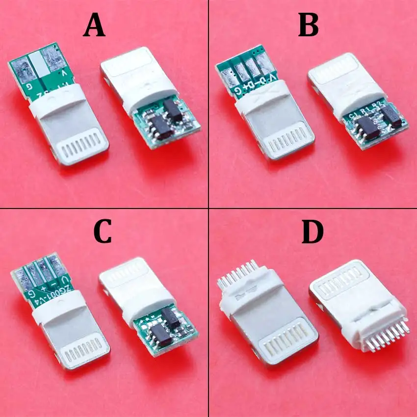 1Set USB For Iphone Male Plug With Chip Board Connector Welding 2.6mm 3.0mm Data OTG Line Interface DIY Data Cable Adapter