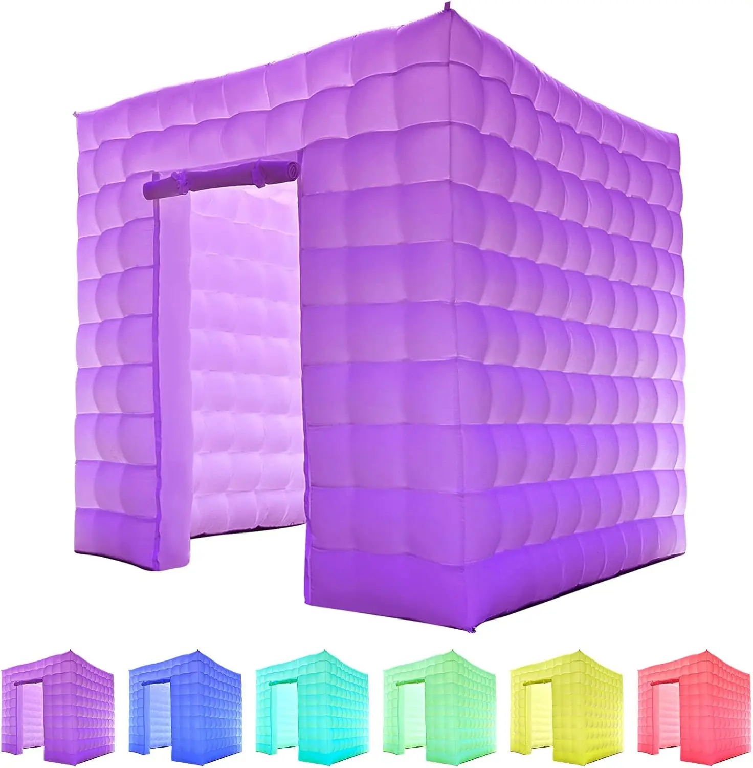 

1 Door Inflatable Photo Booth, 8.2ftx8.2ft Portable 16 Colors Dimmable Shooting Inflatable Photo Booth Enclosure with Blower