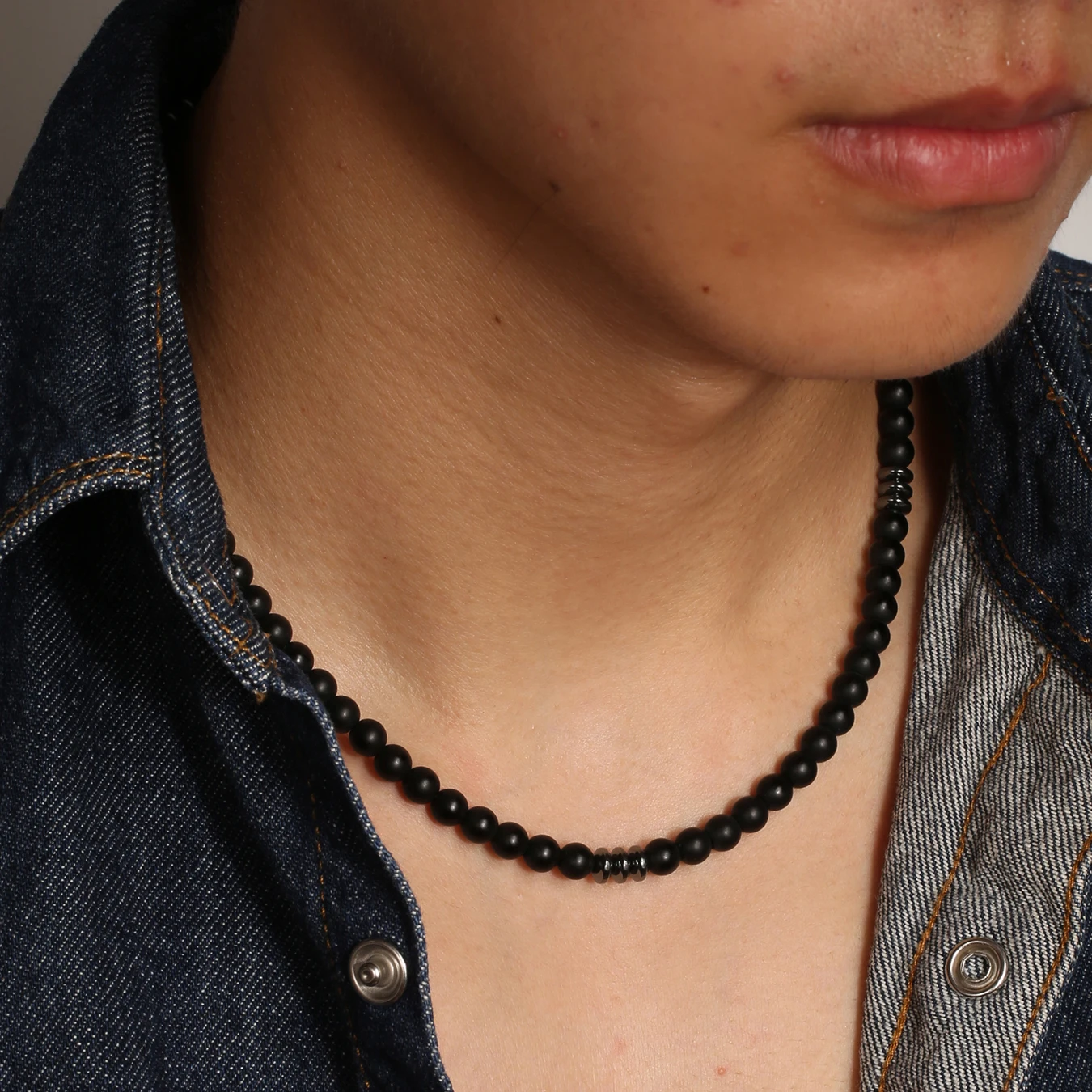 6mm Collar Hombre Natural Lava Stone Man\'s Necklaces Collier Homme Surfer Necklace For Men Male Beaded Necklace Collana Uomo