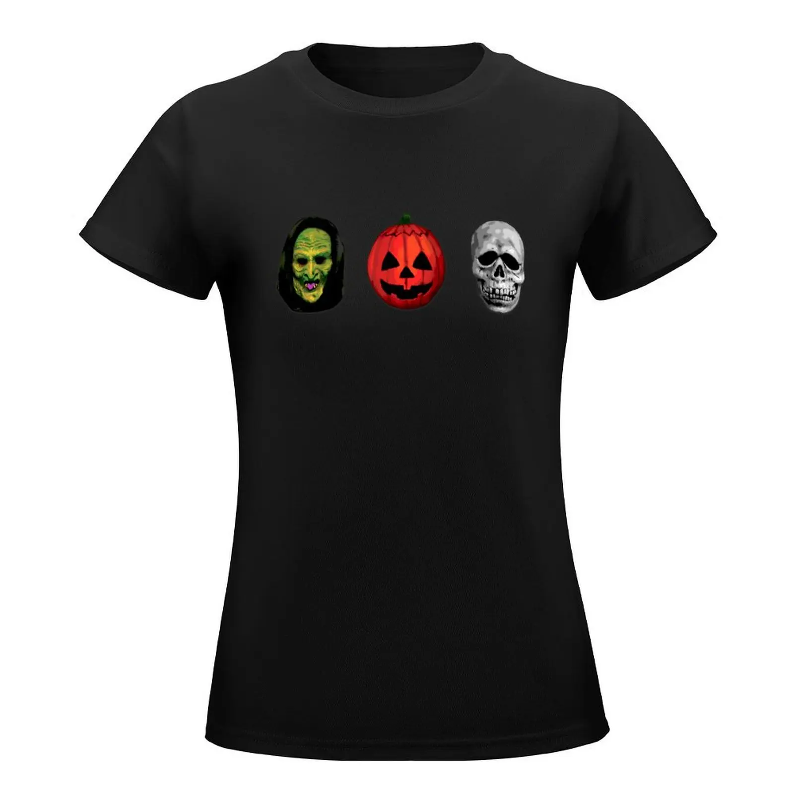 Halloween 3 masks - witch, pumpkin and skull T-Shirt shirts graphic tees lady clothes funny t shirts for Women