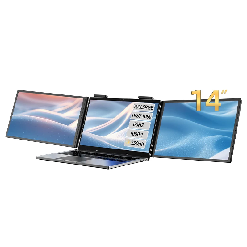 Eimio Customizable Triple Screen Laptop Portable Dual Monitor IPS Type C Interface Triple Portable Laptop Monitor
