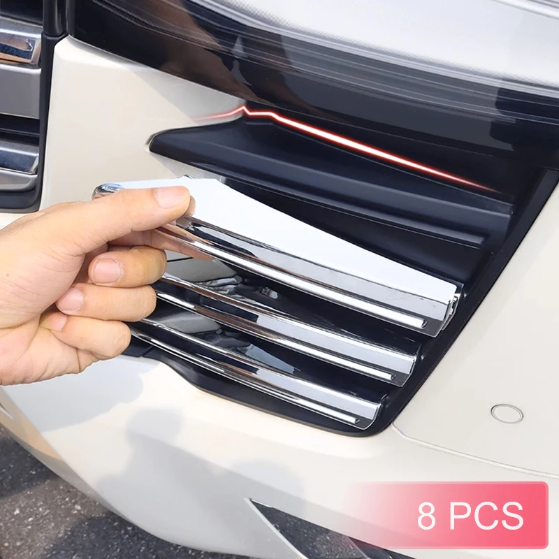 For 2022-2025 Toyota Land Cruiser LC300 Chrome Front Bumper Grill Grille Trims Moulding Stylish Accessories