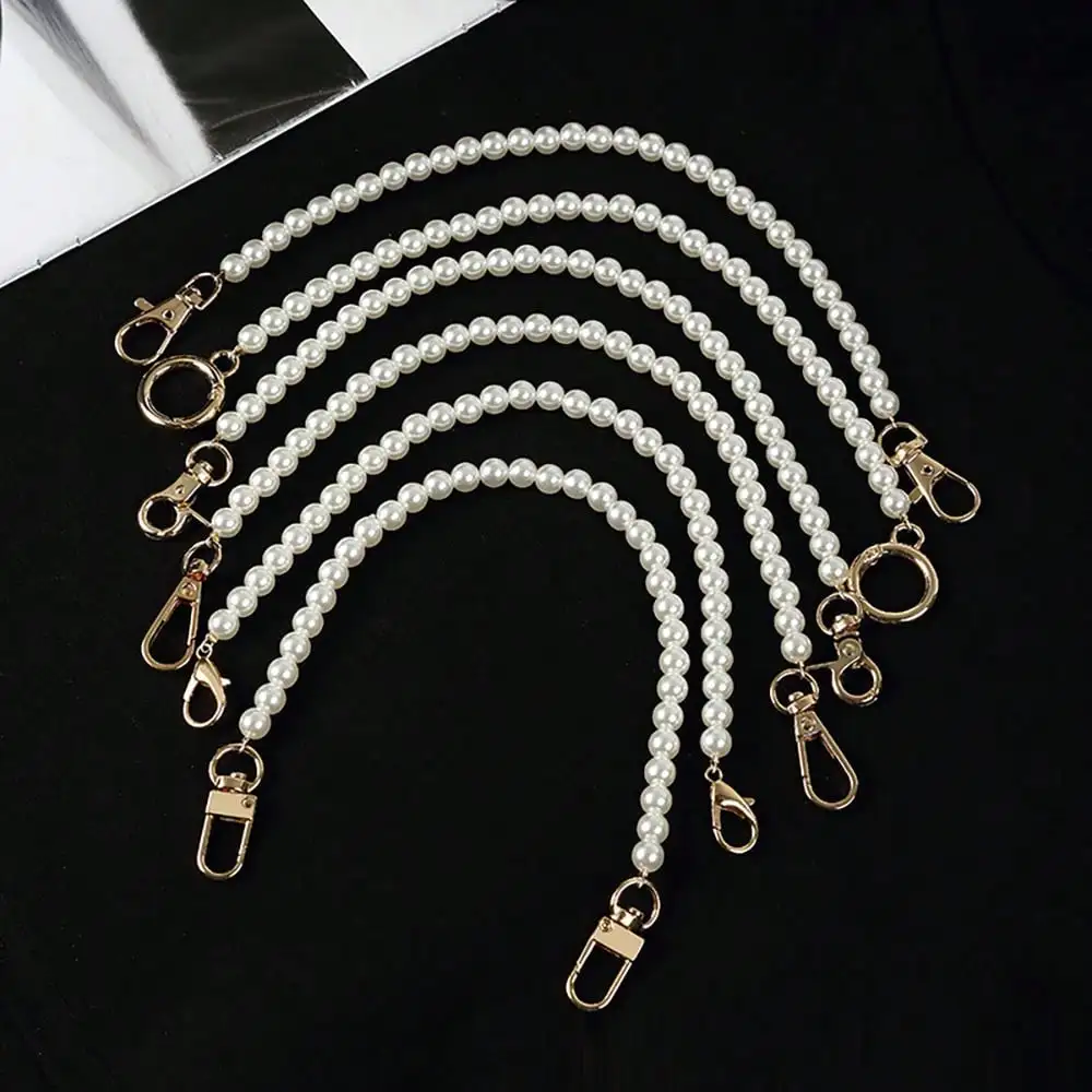 

1Pcs Pearl Purse Chain Pearl Purse Strap Short Handle Replacement Bags Chain Strap Shoulder Chain Imitation Pearl Handbag Chain