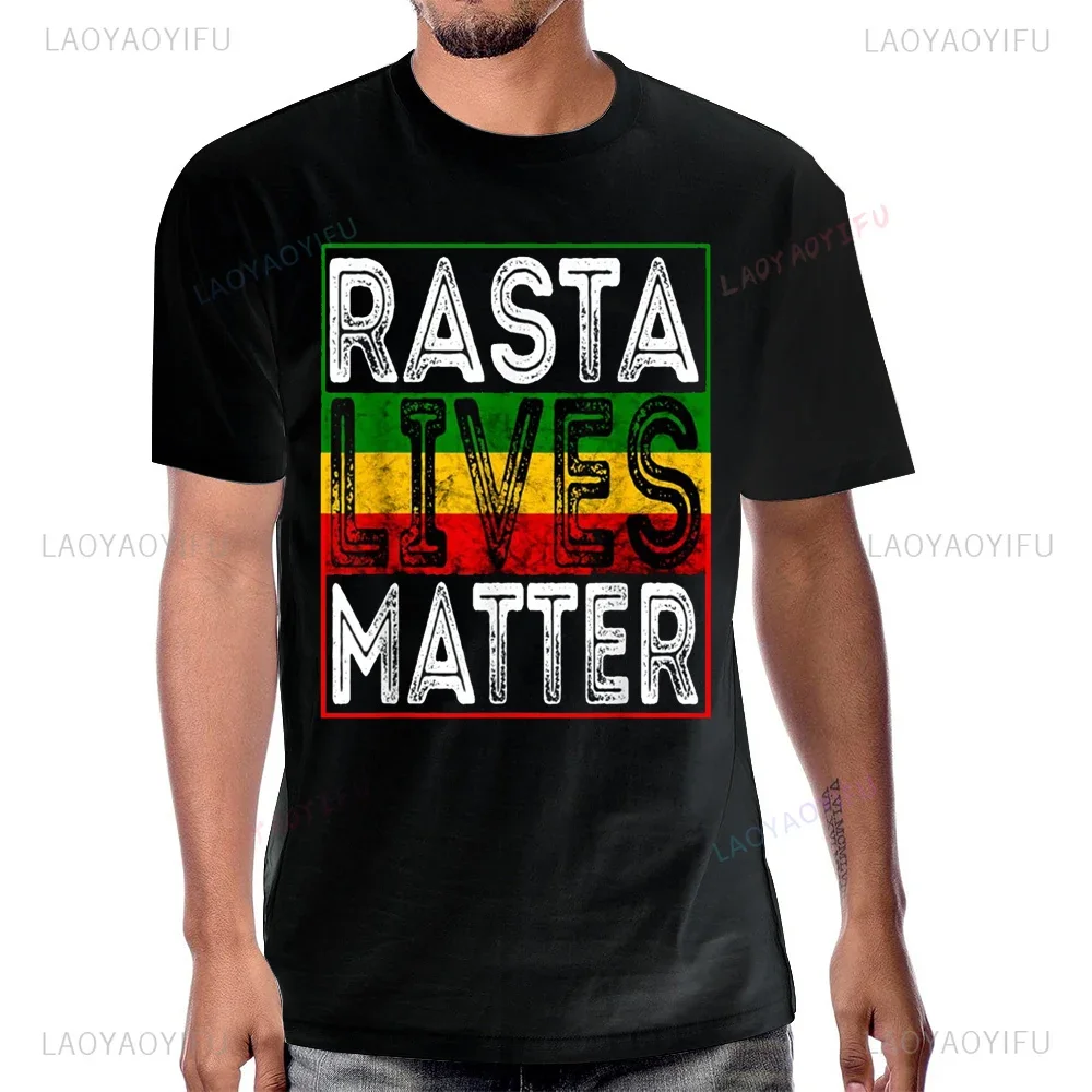 Rasta Lives Matter Reggae Music Vintage Graphic T-Shirt Cotton Short Sleeve Casual Fashion Man Tshirt Hip Hop Women Streetwear