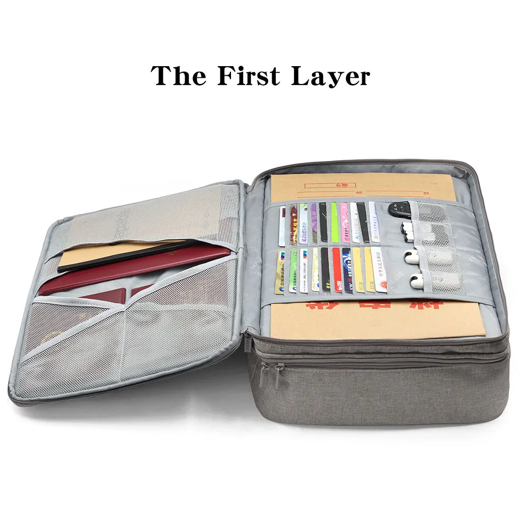 Important Document Organizer Certificates Passport  File A4 Paper Contract Bank Card ID USB Storage Bag for Home School Office