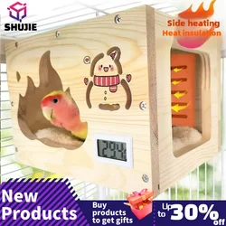 Heated Bird's Nest Warm Parrot Wooden Nest Winter Electric Anti-bite Bird's Nest Bird Supplies Parrot Bird Heater Cage Supplies