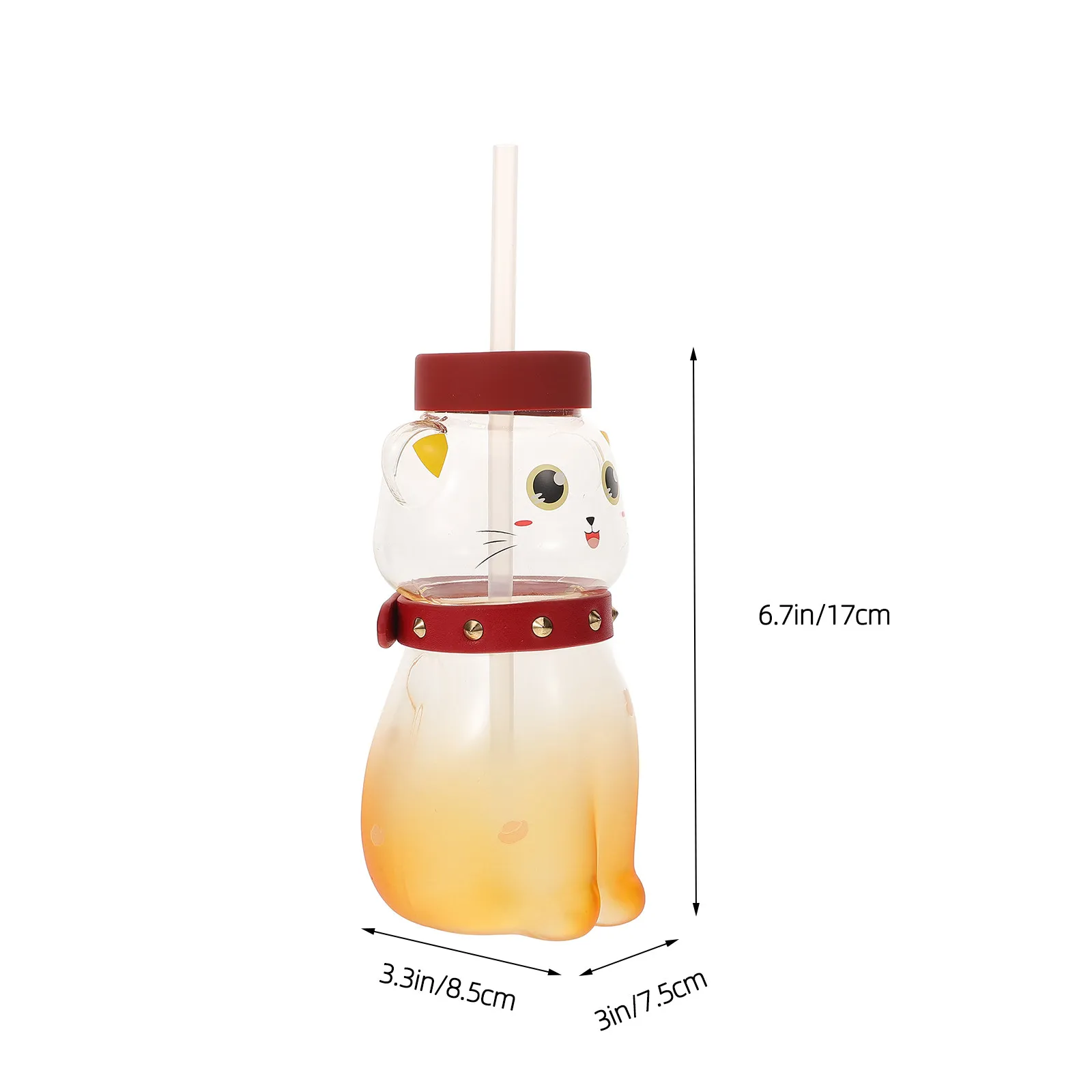 Cat Water Bottle Straw Glass Cup Novel Rabbit Shape Cute Heat Insulation Portable Kids Drink Bottle Travel Home Office