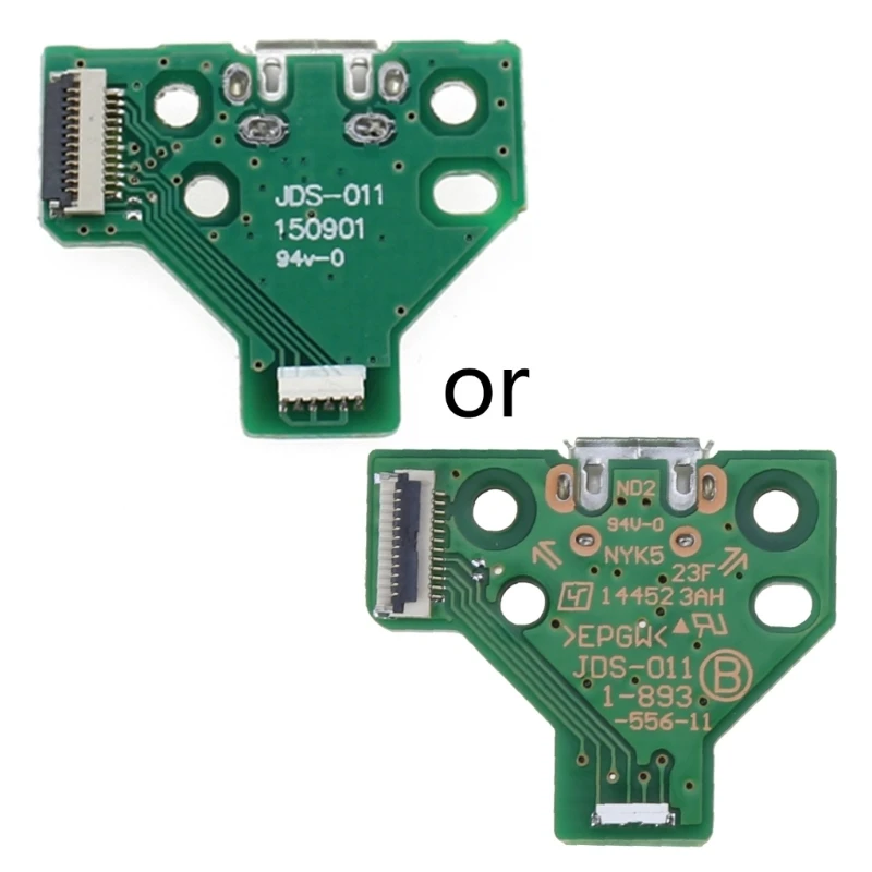 R91A Pack of 10 USB Charging Port Socket Circuit Board JDS-011 for Gaming Controller Plastic Green PCB Board Replacement