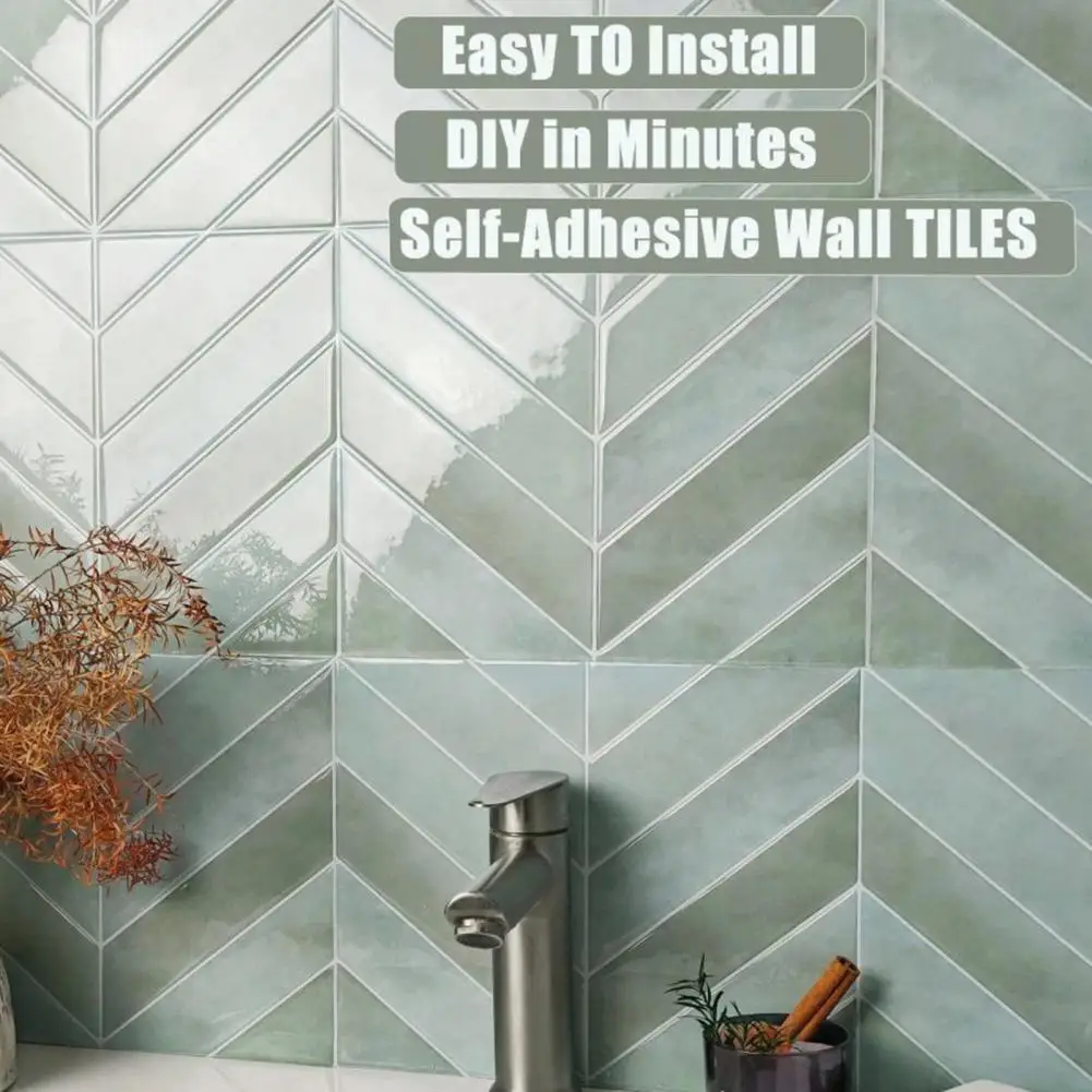 European Style Home Improvement Peel Stick Backsplash Tile Waterproof Pvc Wall Stickers Self Adhesive Kitchen Bathroom