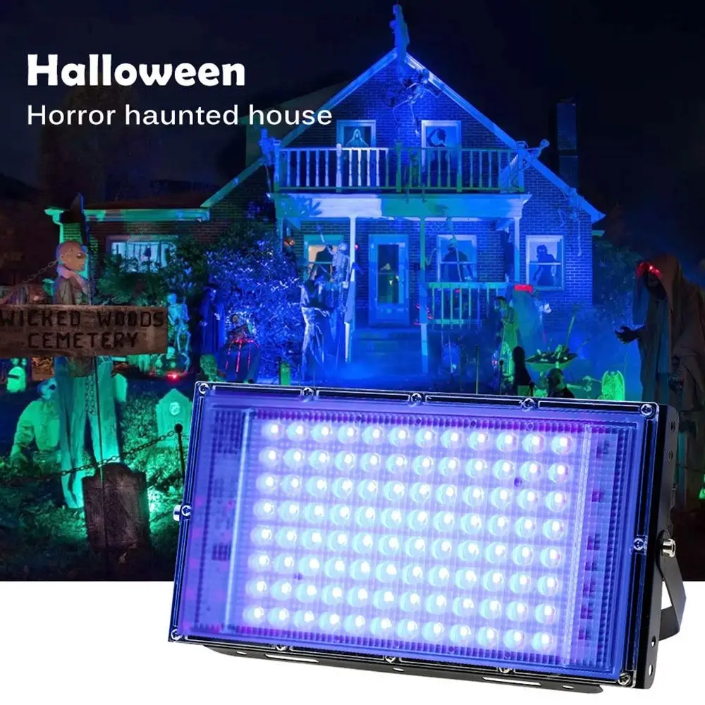 

Night Light Effect Light UV Floodlight 120 Glow 395nm UV Lamp 50W/100W UV Stage Lamp Halloween