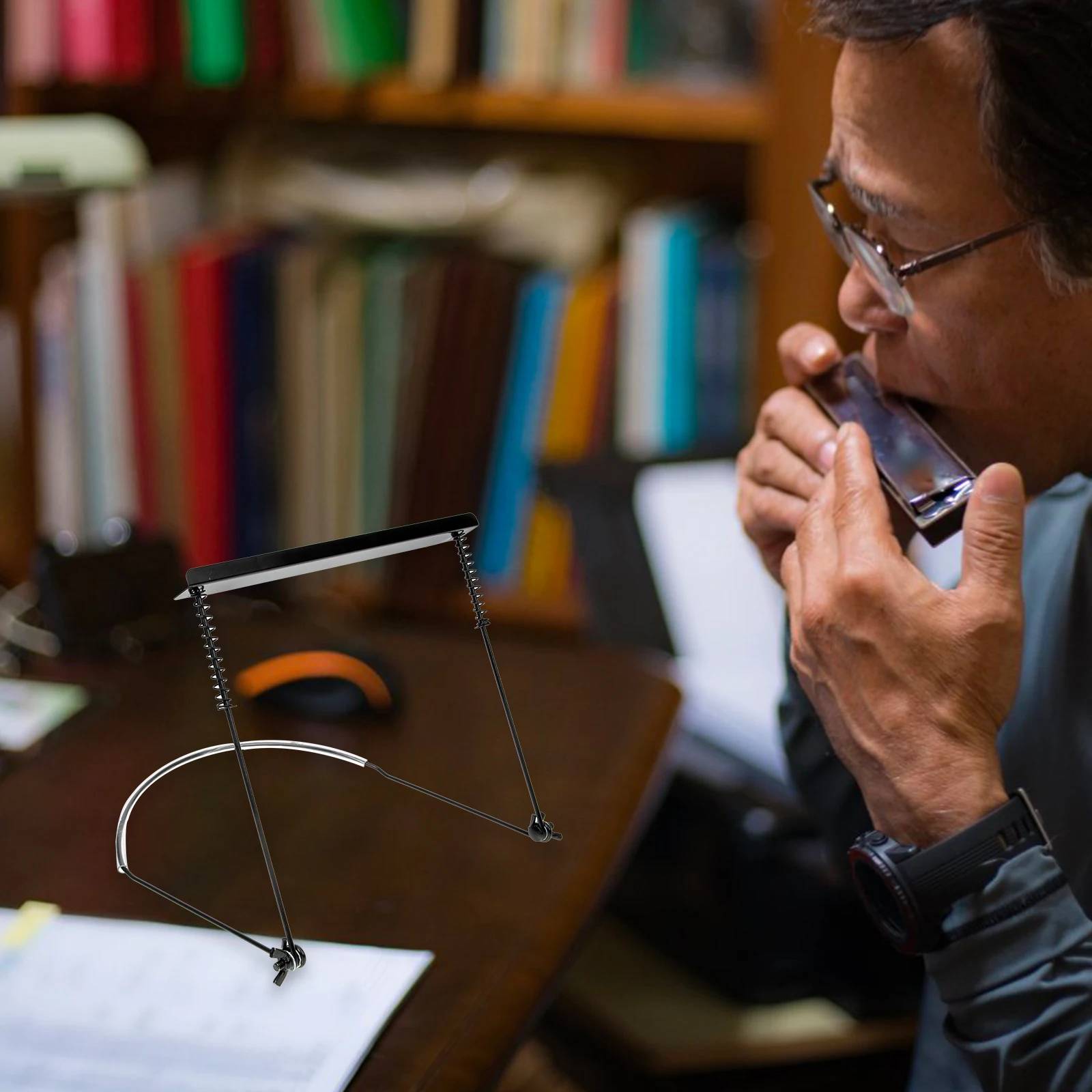 

16-hole Harmonica Holder Neck Adjustable Stand 10-hole Clip Accessory Metal Holders