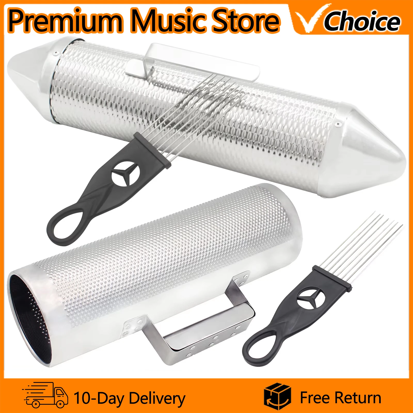 IRIN Metal Guiro Instrument Shaker Musical Instruments with Scraper Metal Guiro Shaker Percussion Instrument Training Tool