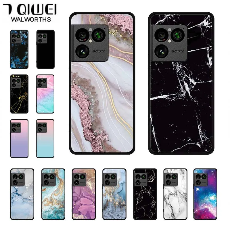 Funda para Sony Xperia 1 VIII, Carcasa de Silicona TPU Suave con Diseño de Mármol Colorido para Sony Xperia 1 VIII 5G, Fundas para Teléfono Sony 1 VIII