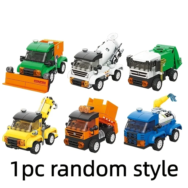 1 Random Style Pull-Back Construction Vehicle Building Block Model, Made of Durable Abs Material, Easy to Assemble, the Building Process Unlocks Classic Nostalgia, and after Completion It Becomes a Unique Collectible, Available in Mixed Colors and Vibrant Colors Stimulates Children's Desire for Exploration, Relieves Irritability, Stimulates Creativity and Brain Development, Improves Hands-On Skills, the Perfect Collectible for Vehicle Enthusiasts, the Preferred Gift for Christmas, Halloween, New Year, and Birthdays.