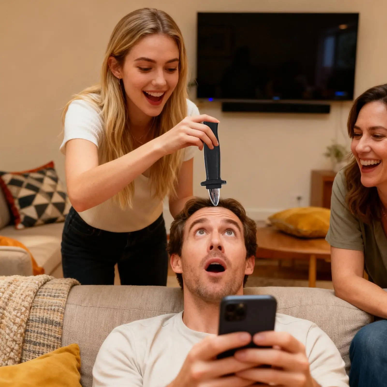 المزحة القاطع قابل للسحب وهمية القاطع زي المهر المزحة الكمامة لعبة لكذبة أبريل حفلة مرحلة عطلة الأحداث الاحتفالات فستان #2