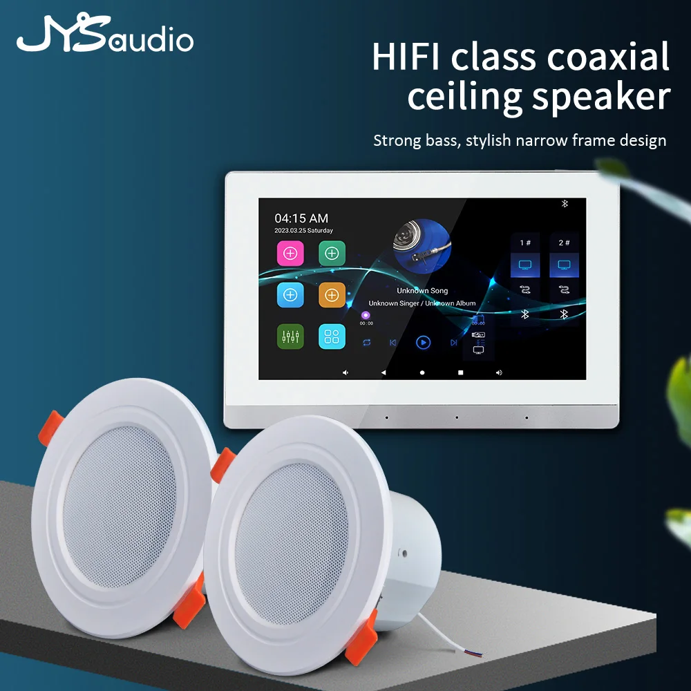 Smart Home Theater Sound Amplifier WiFi Bluetooth In-wall Android Music Panel Stereo Mini Ceiling Speaker Set Hotel Residential