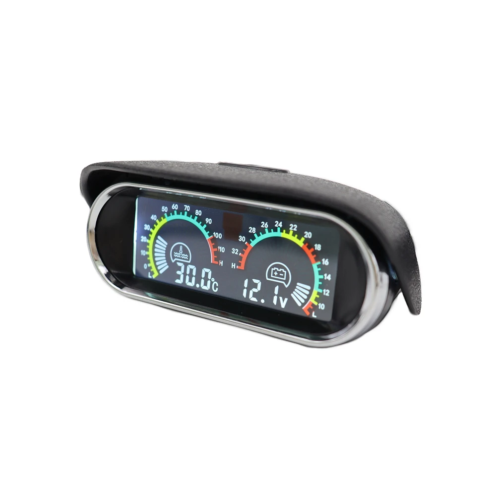 2 in 1 LCD Car Water Temp Gauge Water Temperature Sensor 10mm Meter Voltmeter Voltage Digital Horizontal 12v 24v Accessories