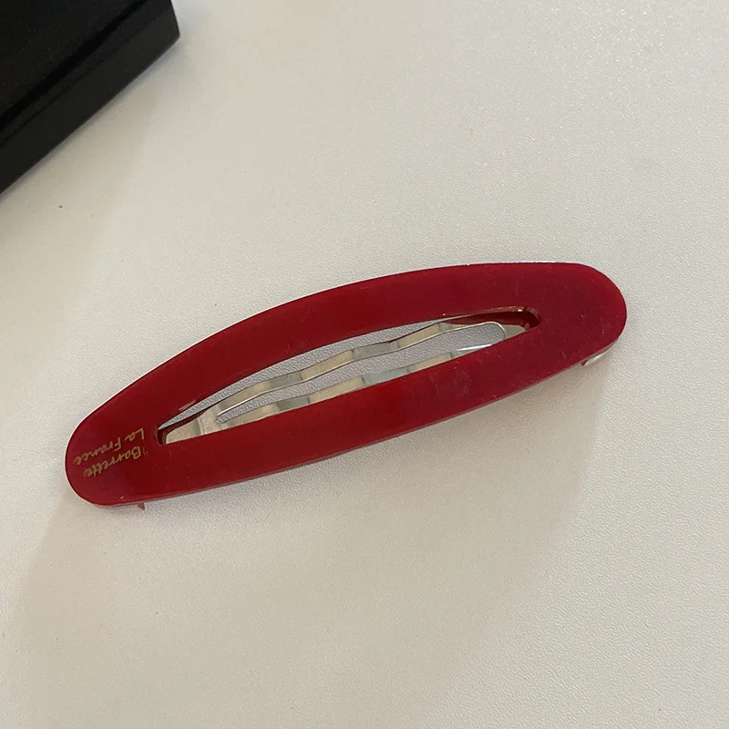 Korean Dopamine Acetate Oval Barrettes Side Clip Blogger Bang Clip Hairpin Female Hair accessories Headwear hair clips