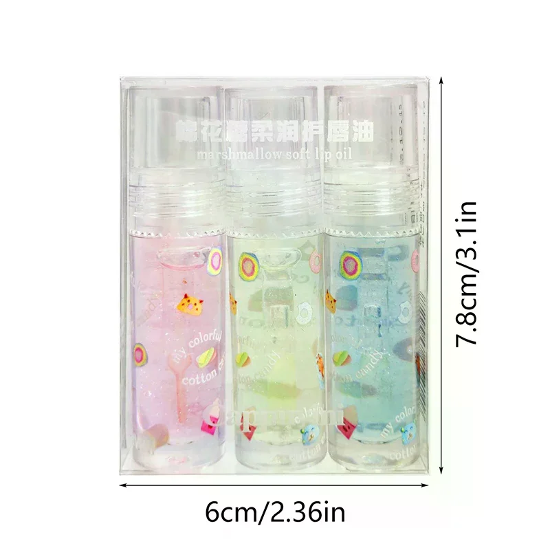 1/3Pcs Transparent Glitter Lip Gloss Set Clear Water Light Lip Glaze Moisturizer Color Changing Lip Oil Jelly Mirror Lipsticks