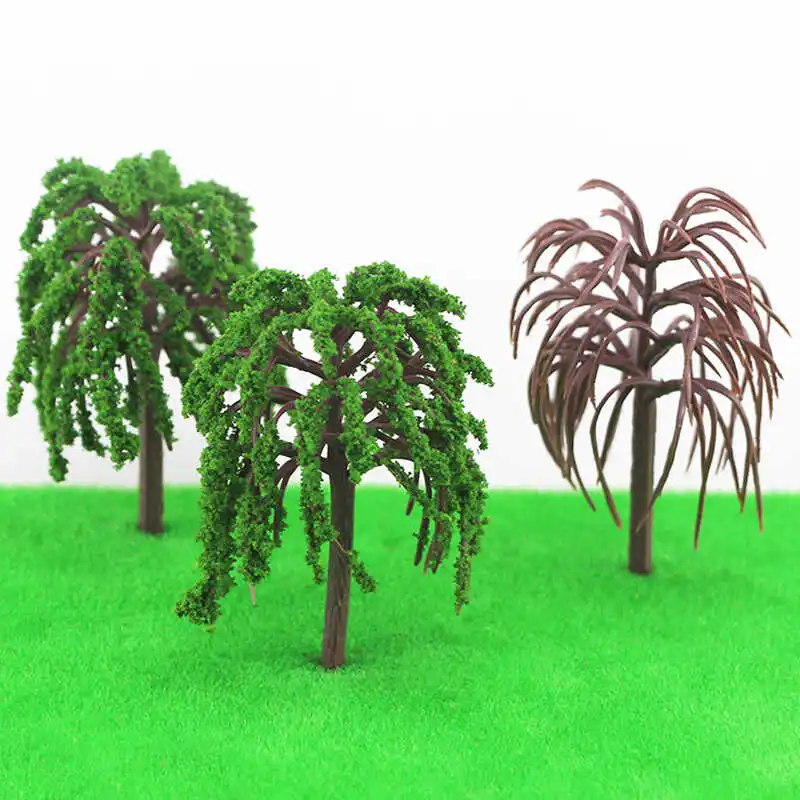 

10PCS 6CM/8CM Miniature Willow Tree Model Artificial Tree Pole Materials DIY Sand Table Scene Micro Landscape Green Plant Decor