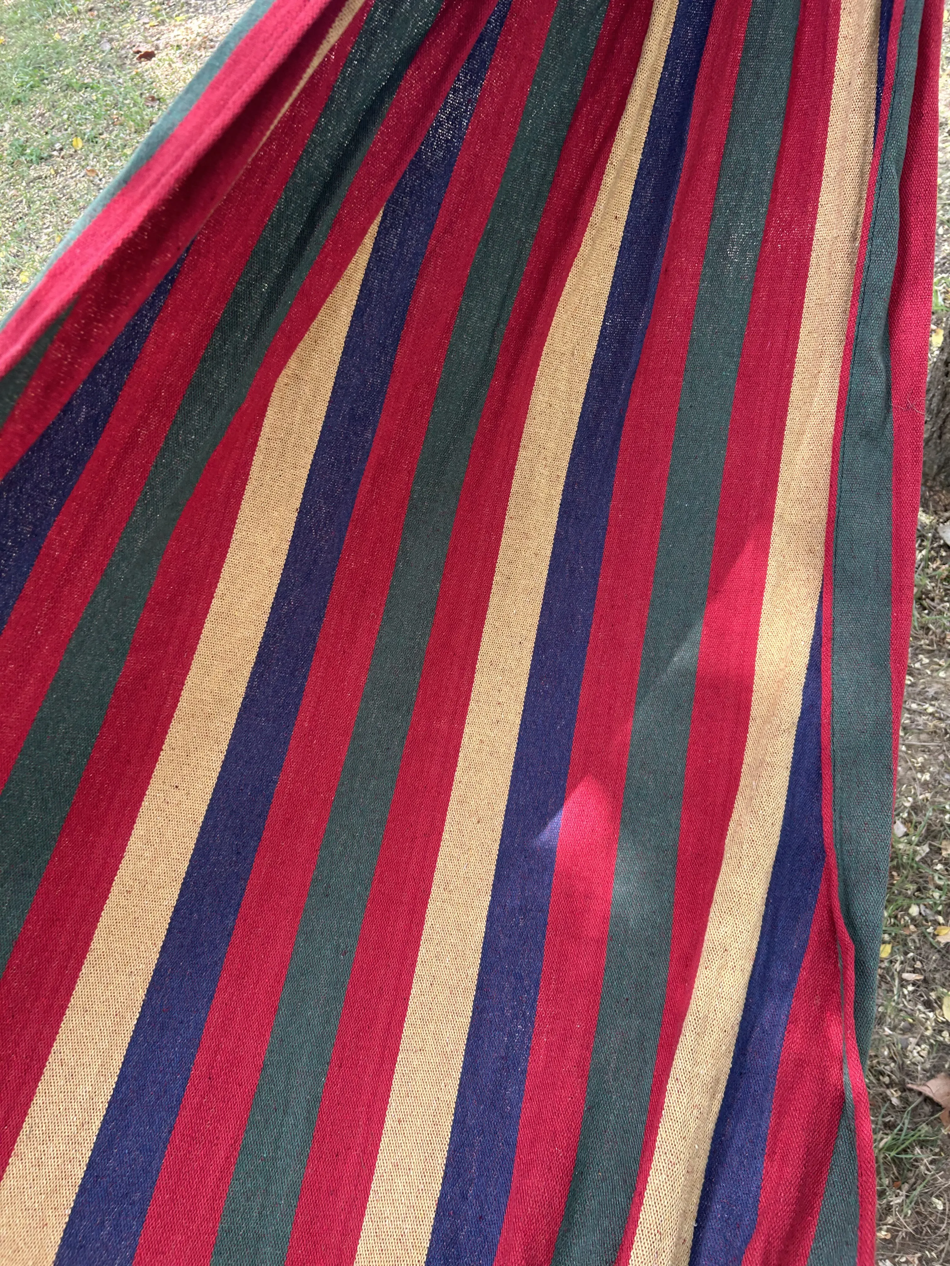 Double Cotton Hammock 260x150cm – Rainbow Stripe Hanging Bed & Swing for 2 Person Portable for Outdoor & Garden with Carry Bag
