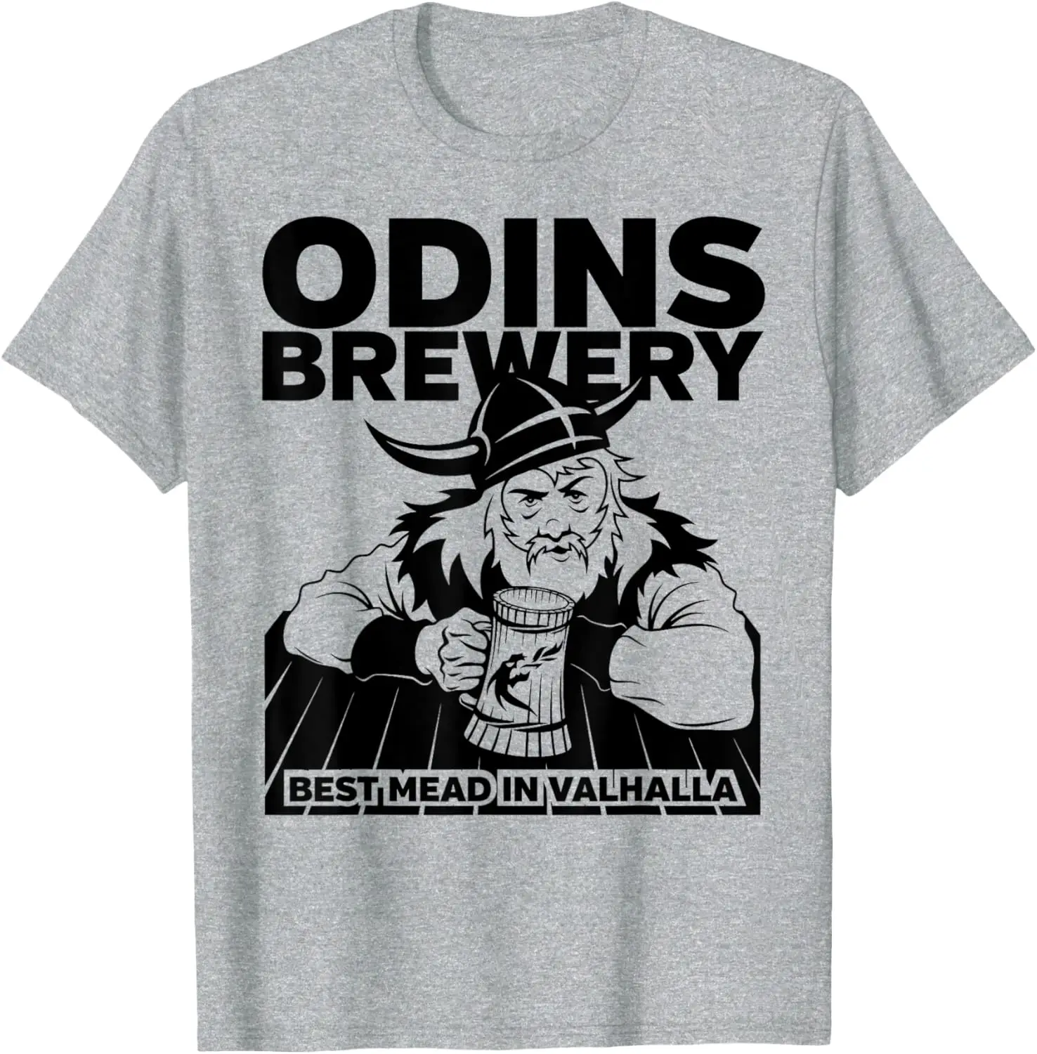 Odins Brewery Valhalla Nordic Warrior Drinker T-Shirt 100% Cotton O-Neck Short Sleeve Summer Casual Mens T-shirt Streetwear