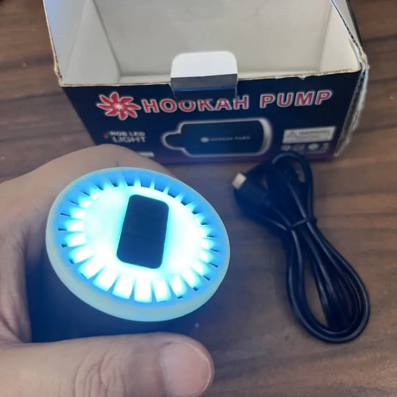 

Usb Recharging Shisha Pump Hookah Electronic Strong Air Smoker for Starter Save Breath With RGB Led Light