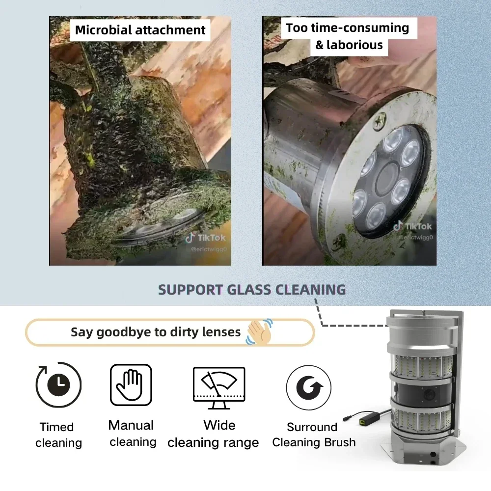 2025 Premium ProductsOmnidirectional underwater camera with glass cleaning function and surround fill light