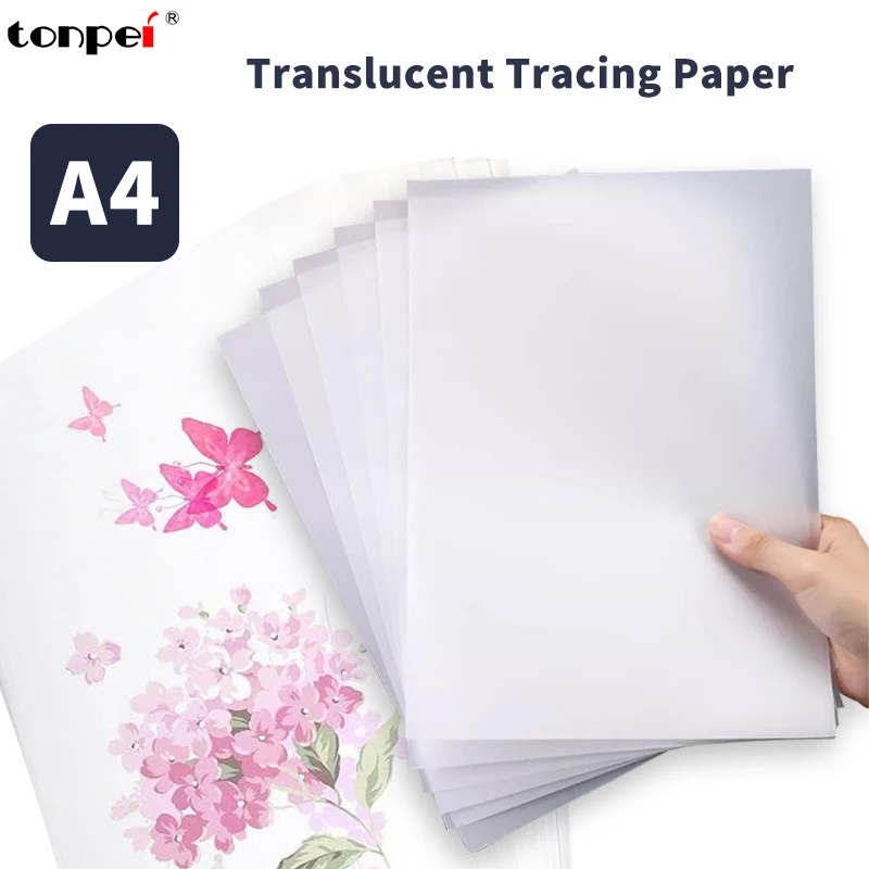 50Pcs Translucent Paper 73g93g133g183g Transparent Tracing Pencils Parchment Paper Template Vegetable Parchment Graphite Paper