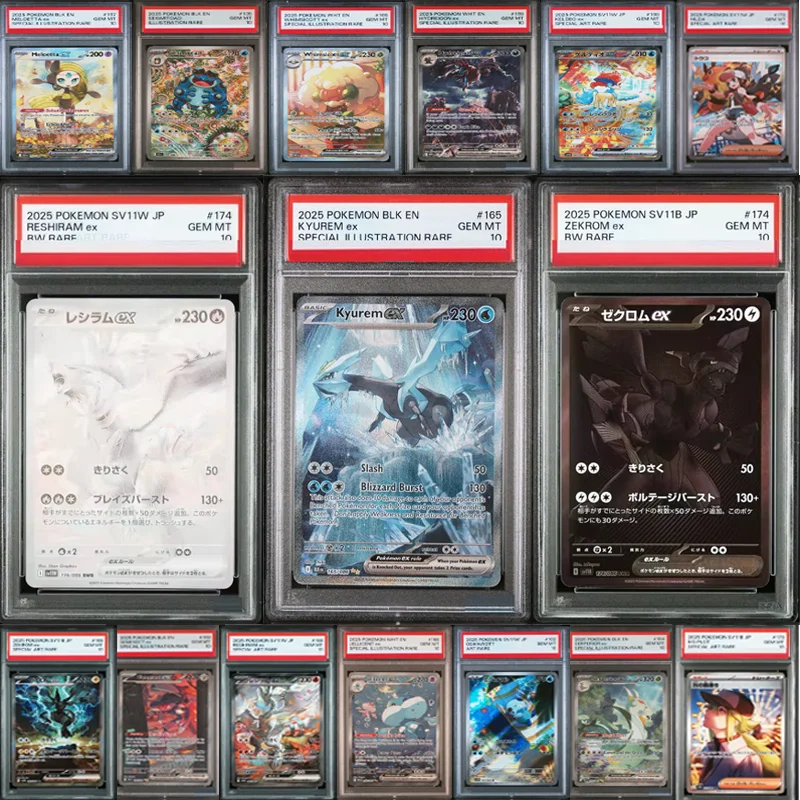 

DIY Ptcg Japanes English Proxy Card 2025 Sv11W White Flare Sv11B Black Bolt Reshiram Zekrom Ex Victini Коллекция Игровая карта