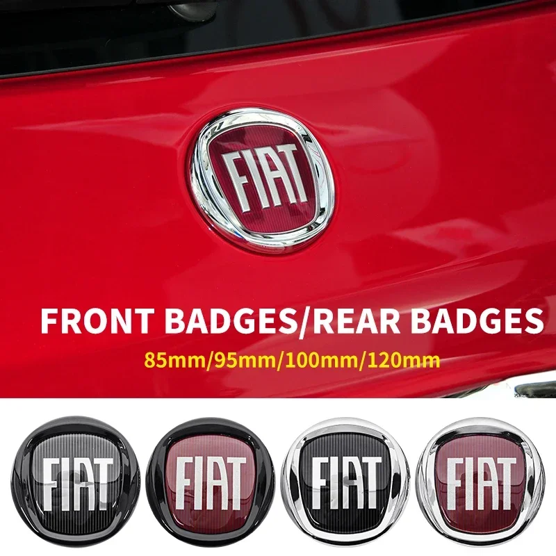 Emblema 3D de 85/95/100/120 mm para la parrilla delantera del coche, logotipo para la tapa del maletero trasero para FIAT Panda, Ducato, Fiorino, Grande Punto, 500X, 500, Freemont, Stilo