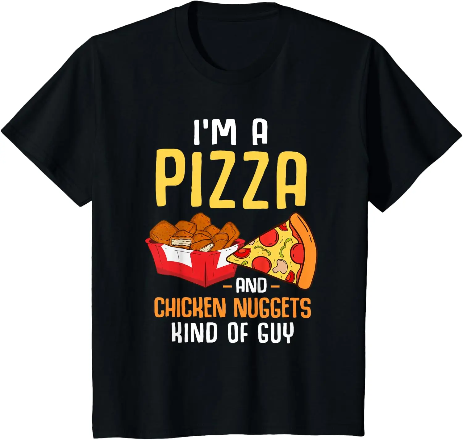 Fast Food Pizza Lover Foodie Men Boys Funny Chicken Nuggets T-Shirt Unisex Children’s Wear Cotton Casual Kid Graphic T Shirts