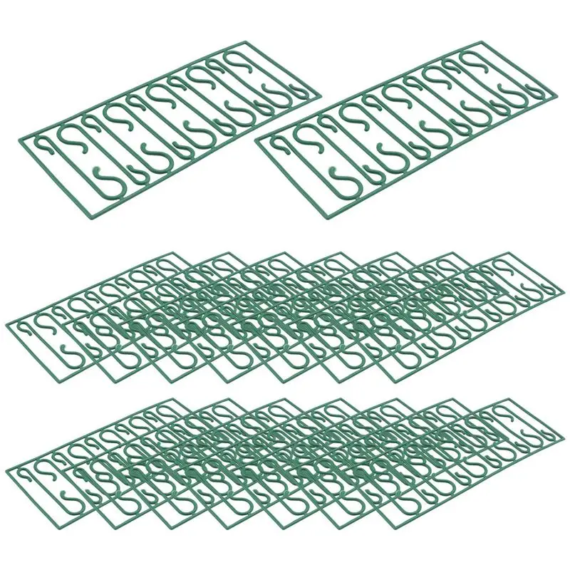 ABSS-50 Packs Plastic Green Bauble Hooks For Hanging Christmas Tree Decorations,Christmas Wreath,Ornament And Lights Hangers