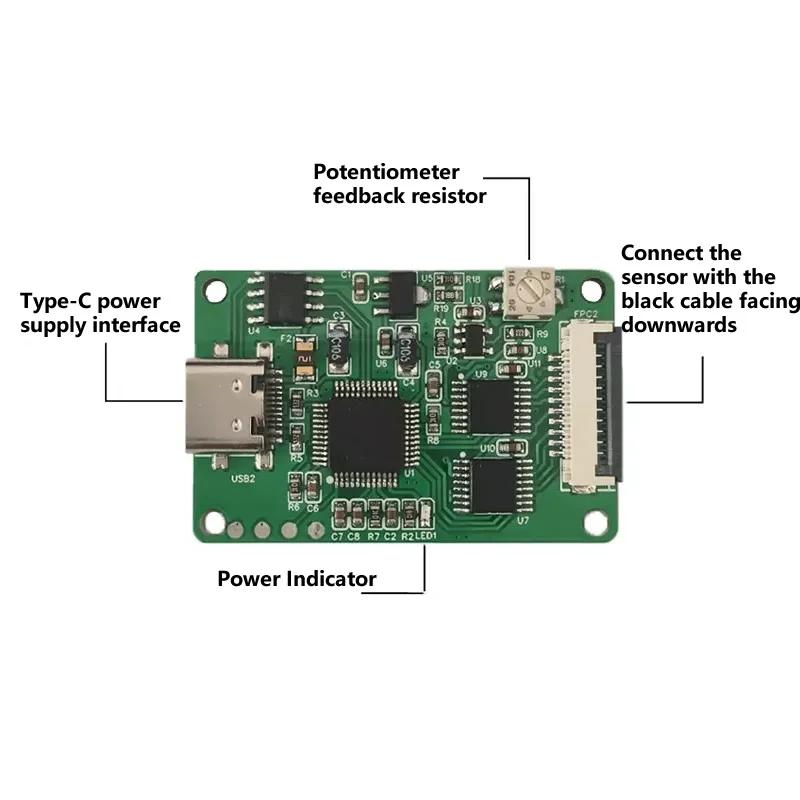 

5x5 Multi-point Array FSR Acquisition Flexible Film Pressure Sensor Digital Display Module+Host Computer Software