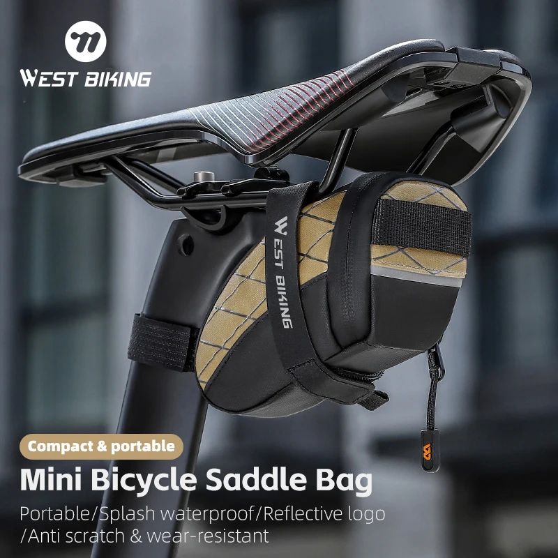 West biking mini saco de sela da bicicleta armazenamento à prova dwaterproof água cauda bolsa traseira kit acessório ferramenta reflexivo mtb estrada saco