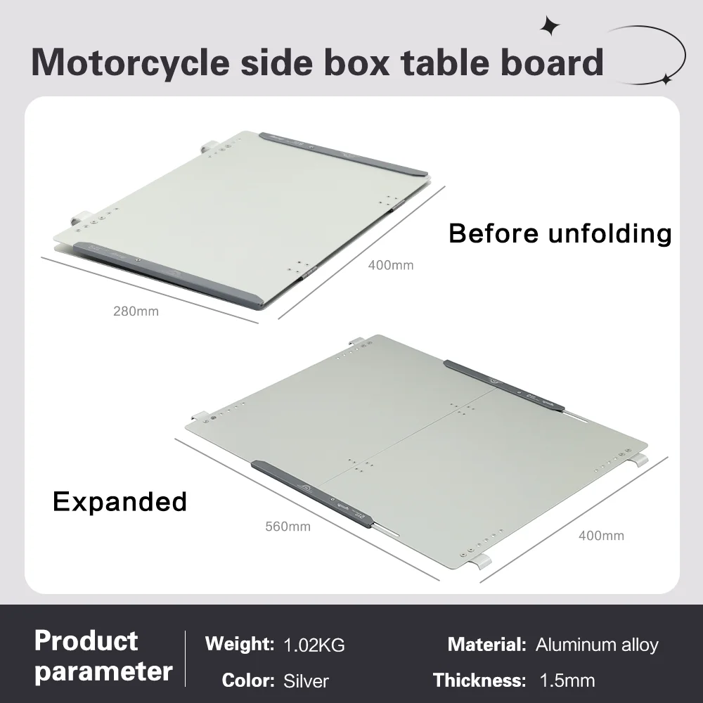 Motorcycle aluminum alloy folding table board side box quick-disassembly and modification side box camping outdoor storage table