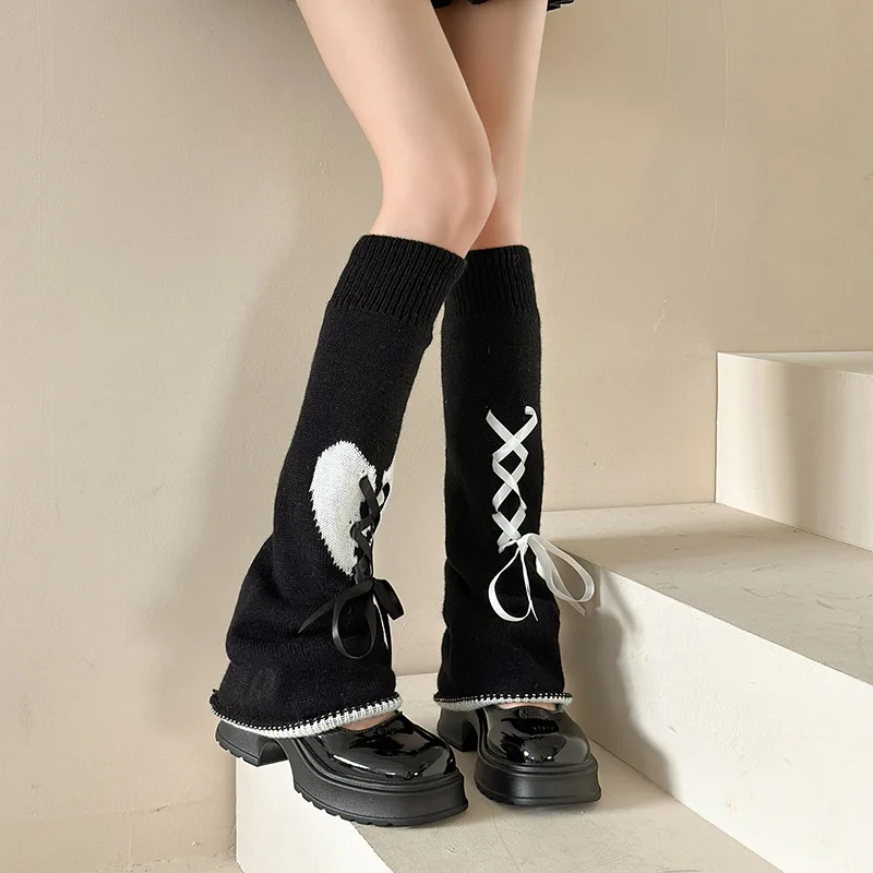

Japanese Y2k Leg Warmers Women Lolita Kawaii Boot Cuffs Warm Long Sock Autumn Winter Sweet Girls Vintage Print Thigh High Socks