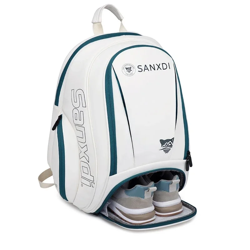 Tennis Racquet Bag Men Women PU Badminton Tennis Backpack Shoes Compartment Padel Squash Pickleball Unisex Tenis Bag