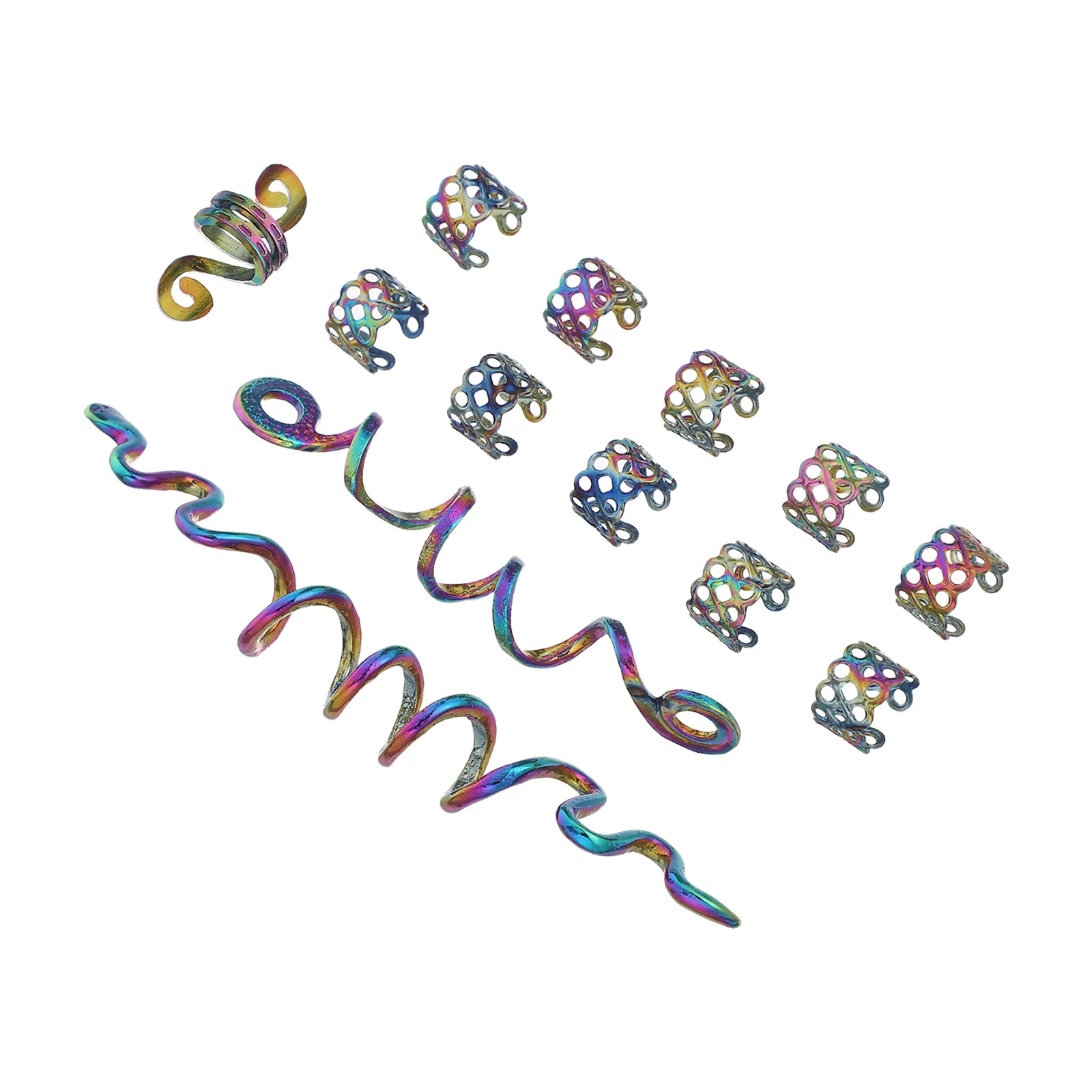 

1 Set Braid Hair Spiral Coils Dreadlock Rings Clips Braiding Jewelry Women Metal Accessories Braided Tool Gift Hair Braiding