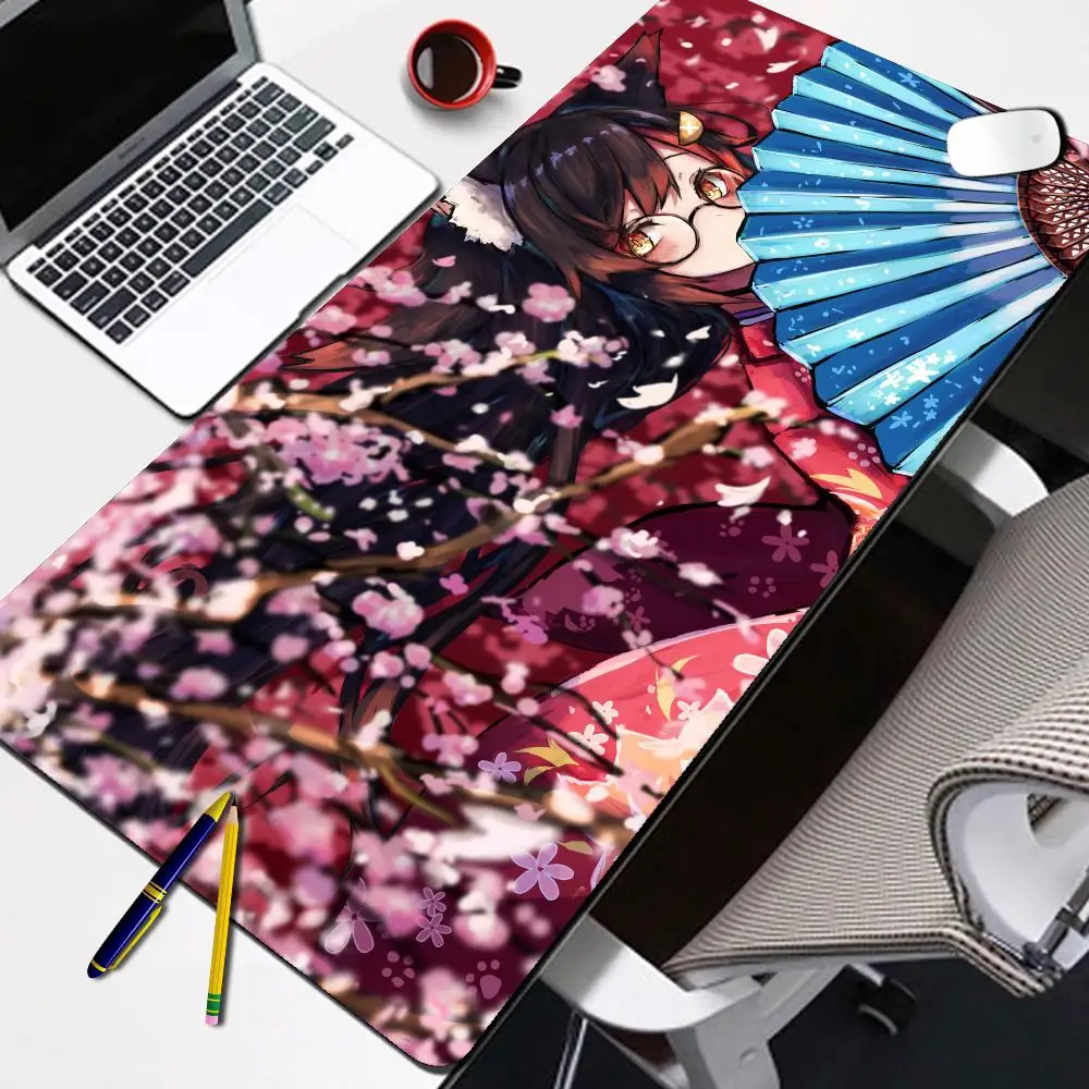 Hololive Large Gaming Mouse Pad Ookami Mio Gamer Laptop Mouse Mat PC Office Mausepad XXL Keyboard Mat Desk Pad