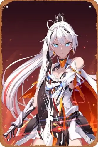 Honkai Impact 3rd Posters Kiana Kaslana Vintage Metal Tin Signs for Home