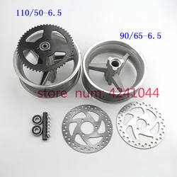 110/50-6.5 Rear Wheel 90/65-6.5 Front Wheel Hub 6.5 Inch Alloy Rims Fits 47cc 49cc Mini Dirt Bike E Scooter Mini Moto