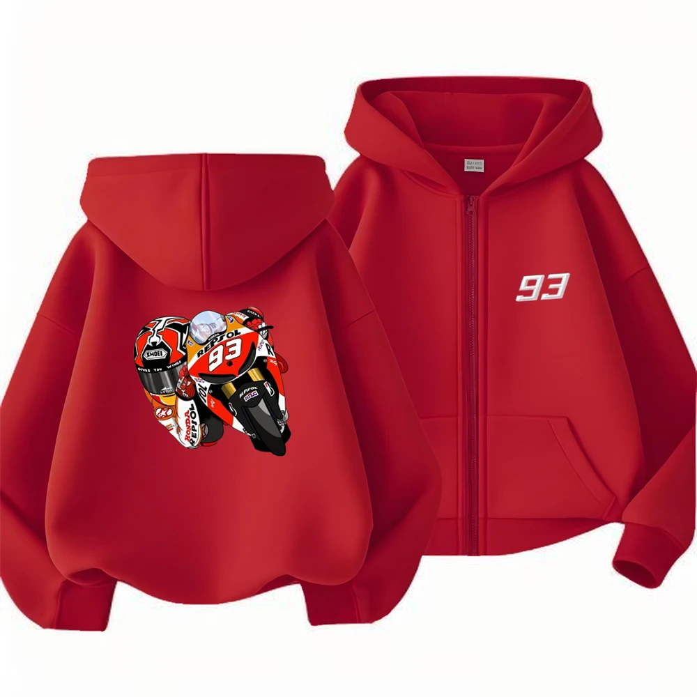 

Children Zipper cardigan Hoodies Racing driver Number 23 Tops boy black Girls red Sweatshirt coat Long Sleeve fashion Hooded