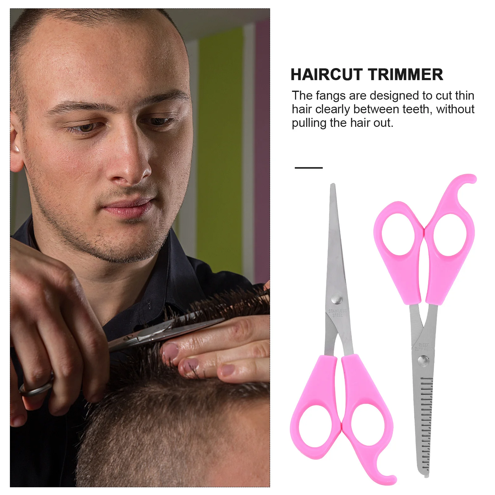 

2Pcs Hair Cutting Scissors Comfort Grip Design Professional Barber Scissor for Salon Home Hairdressing Accessory