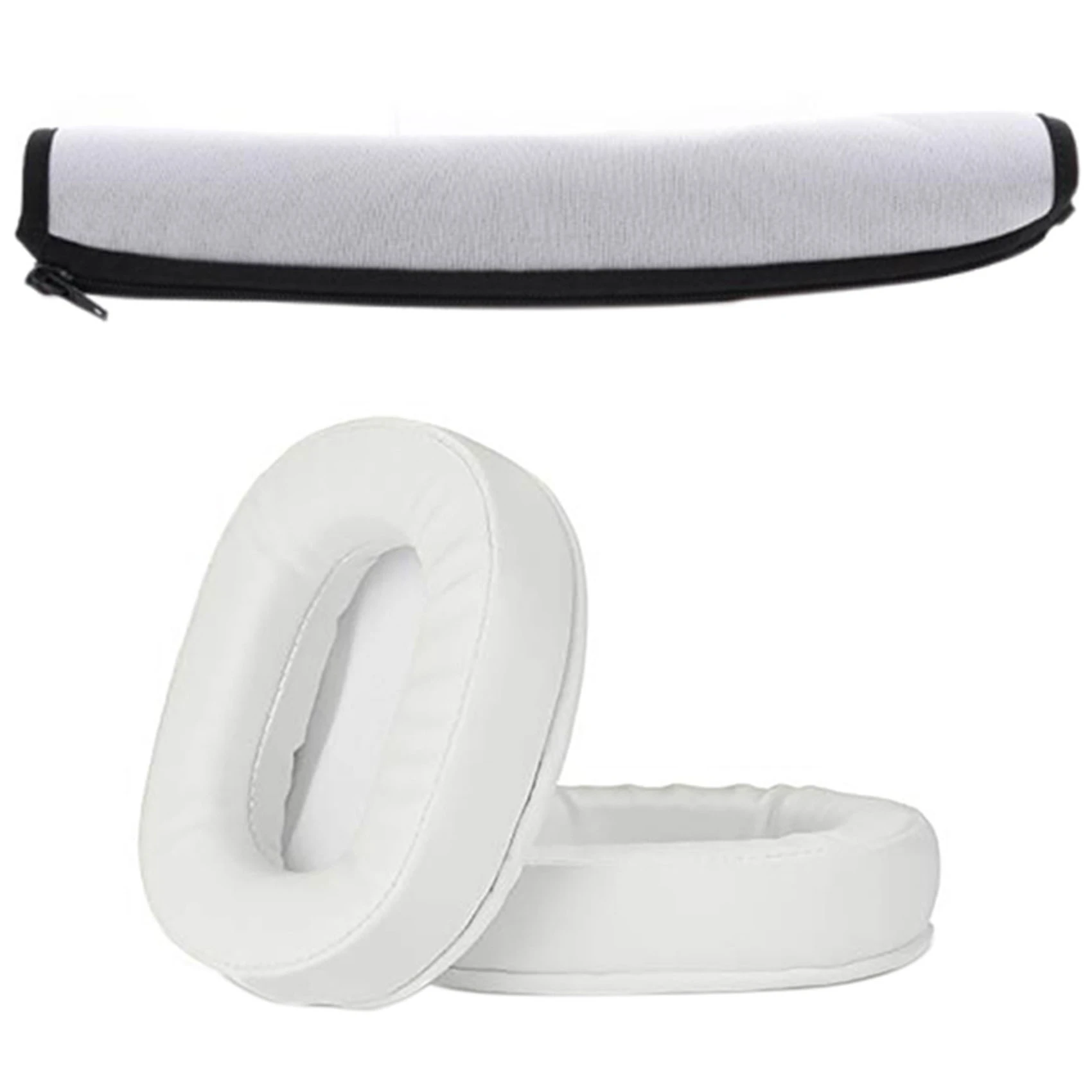 

Ear Cushions Memory Foam Earpads Cover for ATH M50X Technica M40X M30X M20 White & Protector Headband Cover Cushion