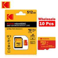 10pcs Kodak Micro SD Card 512gb 256gb 128gb 64gb 32gb Micro SD Memories With Adapter For Monitor Camera Drone Microsd Wholesale