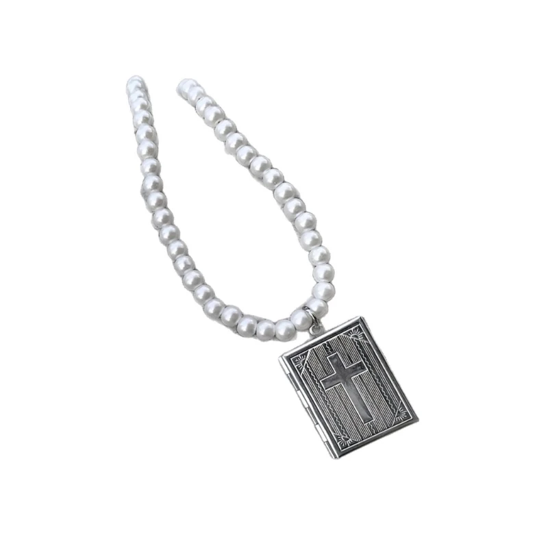 Silver-Tone Pendant Bead Necklace with Close Collarbone Fit for Outfit Daily Wear, and Going-Out Looks E0BF