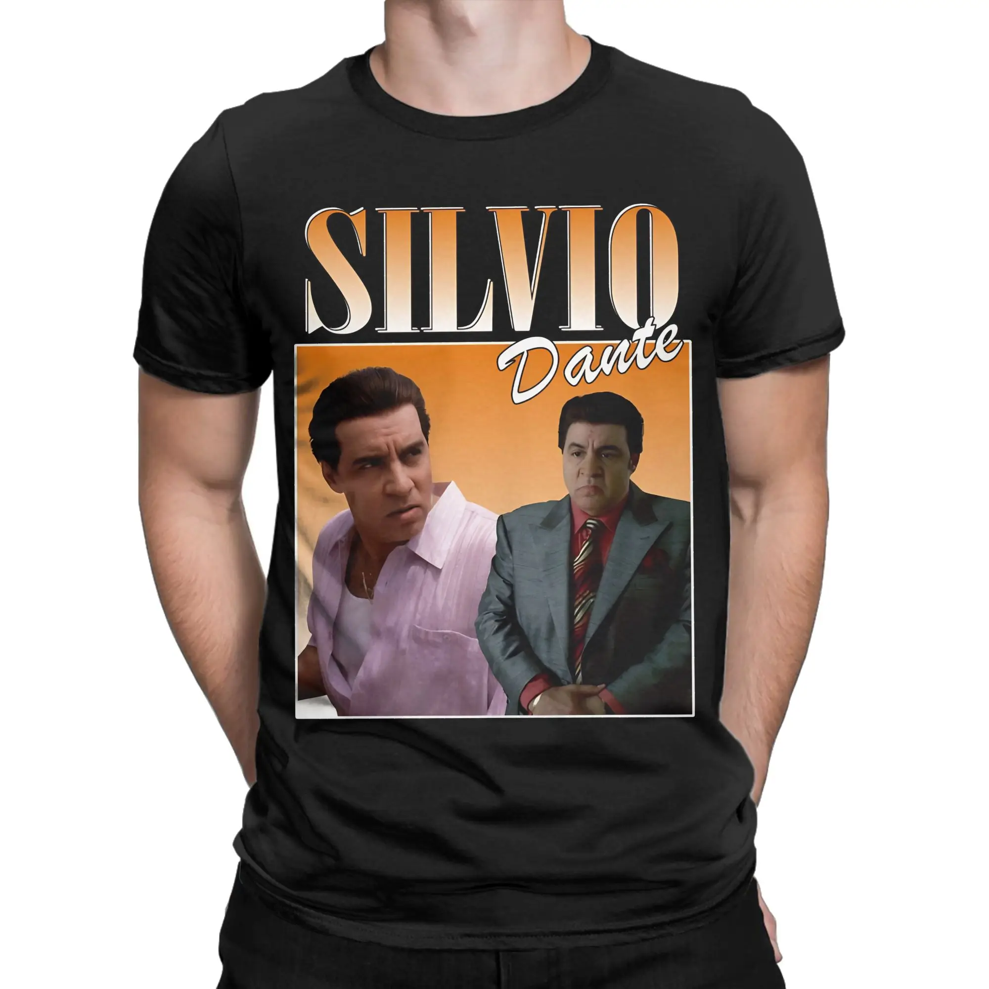 The Sopranos Characters T Shirts Men's  100% Cotton Vintage T-Shirt Round Collar Silvio Dante Tee Shirt Short Sleeve Clothing