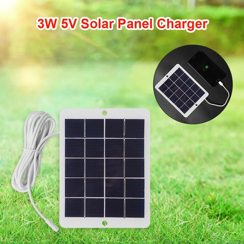 3W 5V Solar Charging Board USB Polysilicon Solar Battery Outdoor Camera Security Monitoring Solar Panel Phone Charger